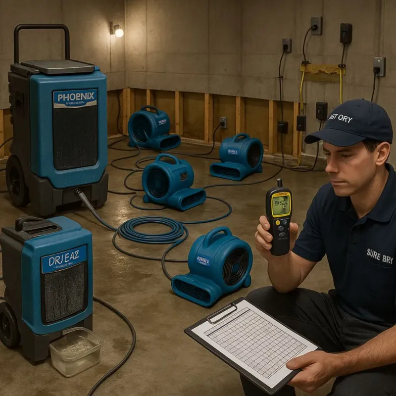 Structural Drying and Dehumidification process in Barboursville, WV